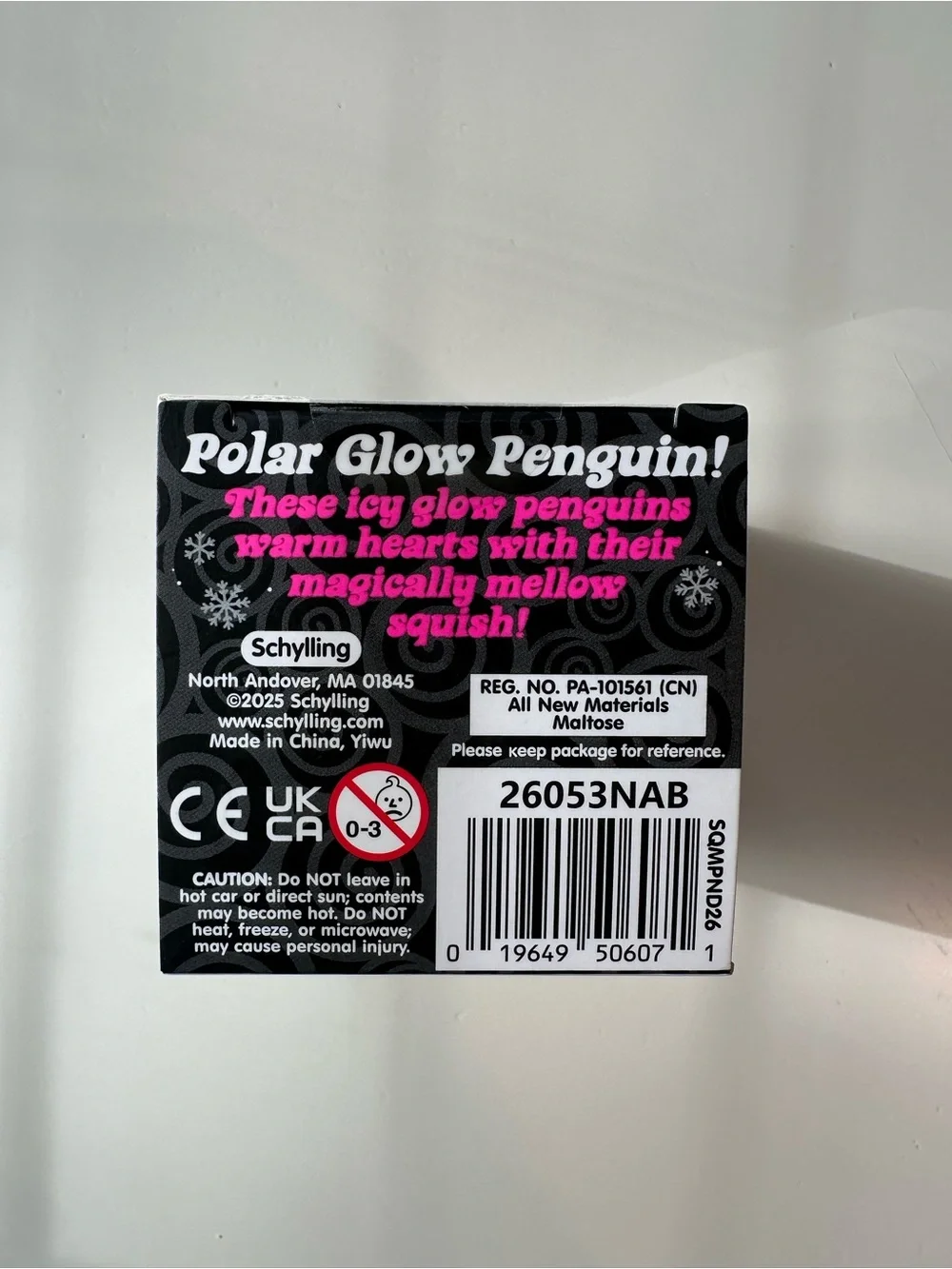 NeeDoh Polar Glow Penguin Glow in the Dark Squishy- Blue with Pink hat🐧✨